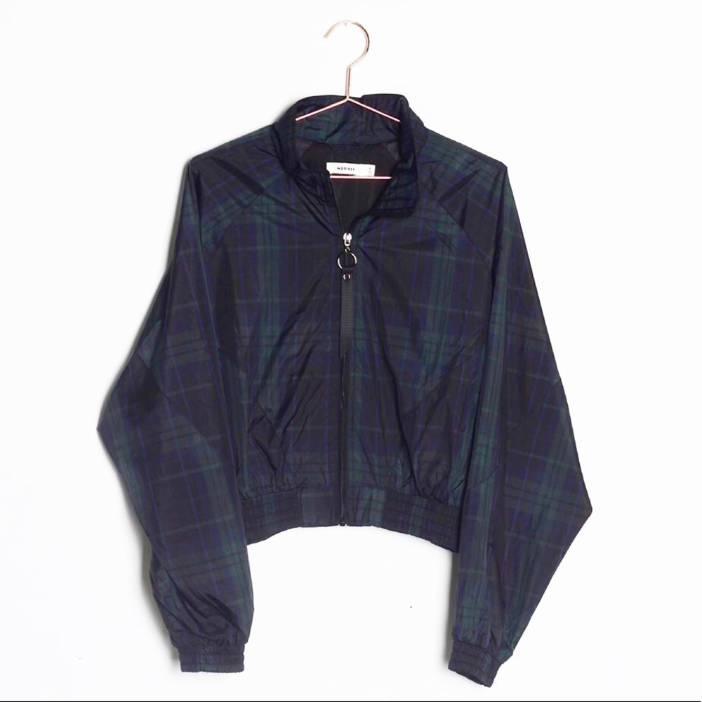 Nylon checked bomber